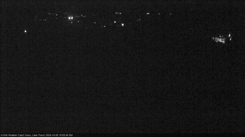 Lake Travis webcam, October 5, 2020 11:00 PM CT