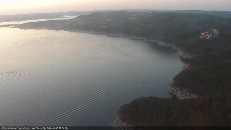 Lake Travis webcam, October 6, 2020 7:00 PM CT