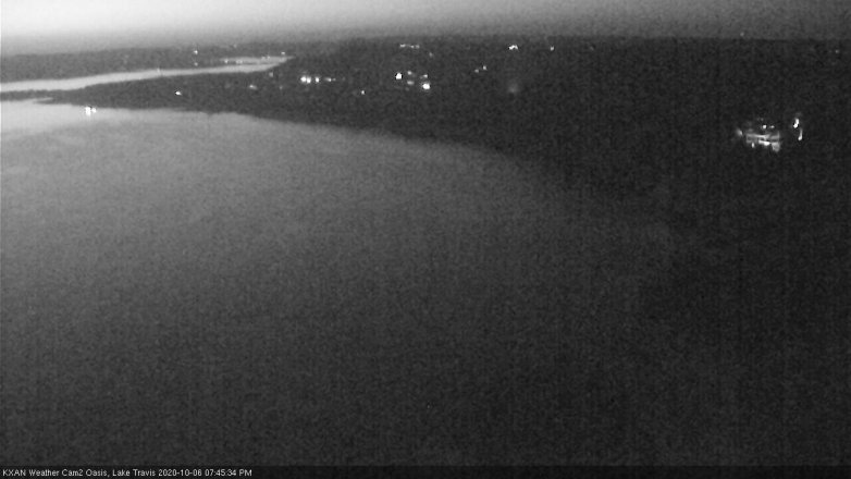 Lake Travis webcam, October 6, 2020 7:45 PM CT