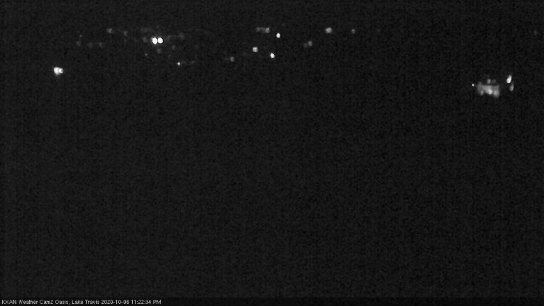 Lake Travis webcam, October 6, 2020 11:25 PM CT