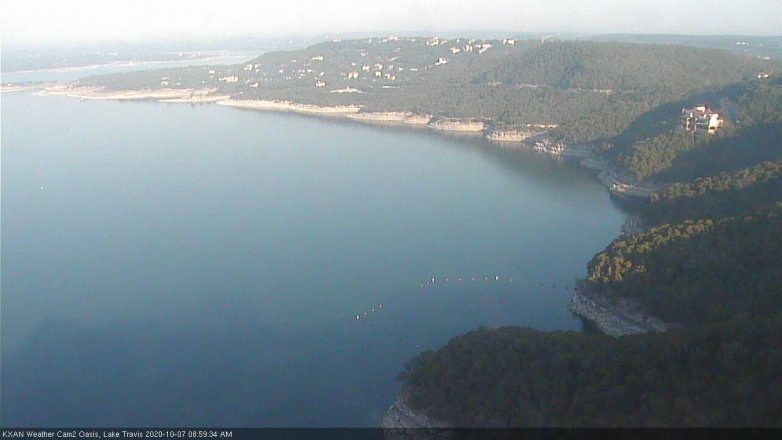 Lake Travis webcam, October 7, 2020 9:00 AM CT