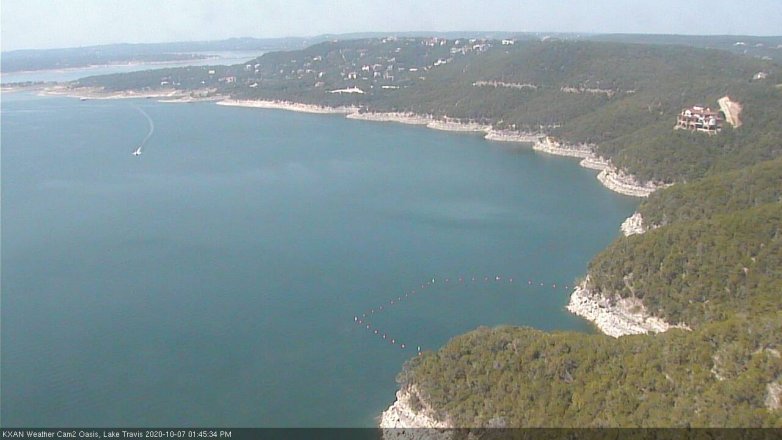 Lake Travis webcam, October 7, 2020 1:45 PM CT