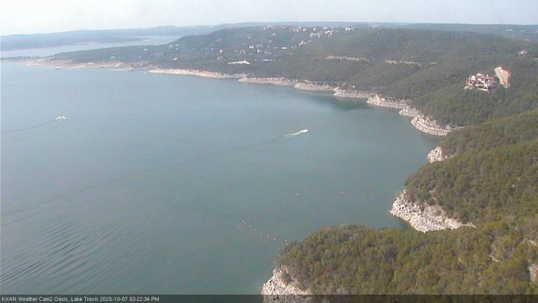 Lake Travis webcam, October 7, 2020 3:25 PM CT