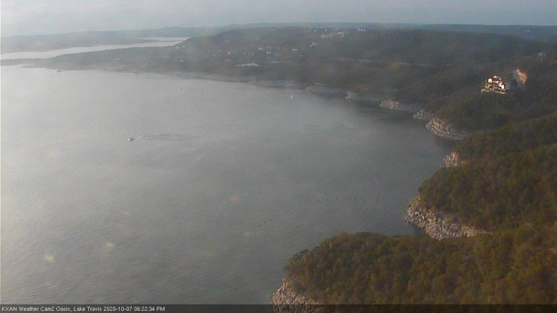 Lake Travis webcam, October 7, 2020 6:25 PM CT