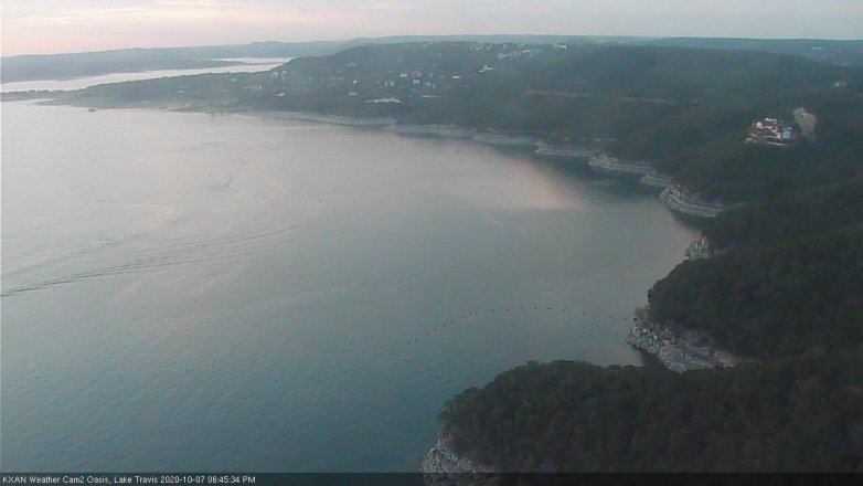 Lake Travis webcam, October 7, 2020 6:45 PM CT