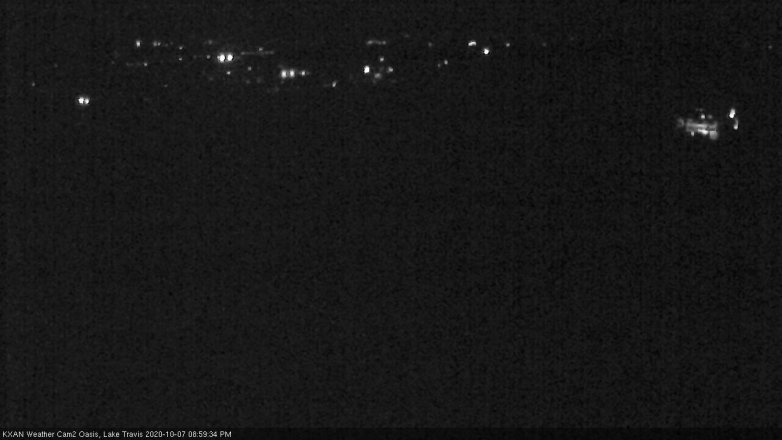 Lake Travis webcam, October 7, 2020 9:00 PM CT