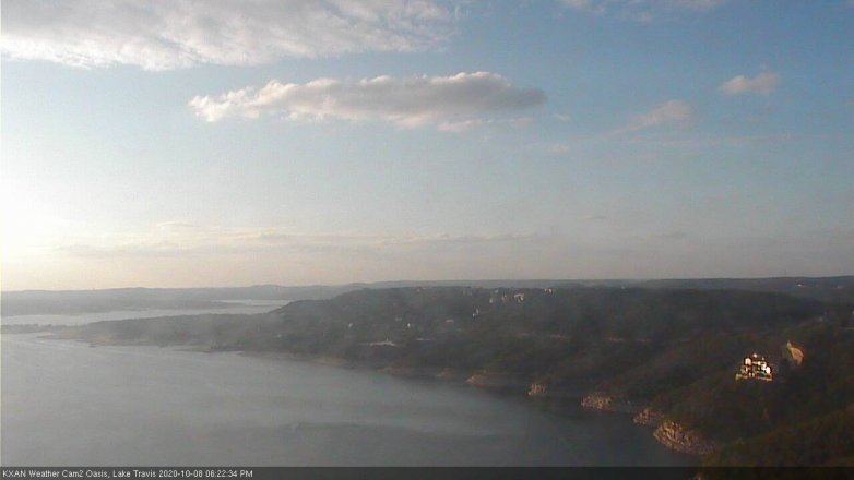 Lake Travis webcam, October 8, 2020 6:25 PM CT