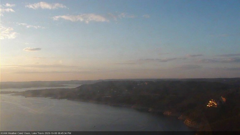 Lake Travis webcam, October 8, 2020 6:45 PM CT