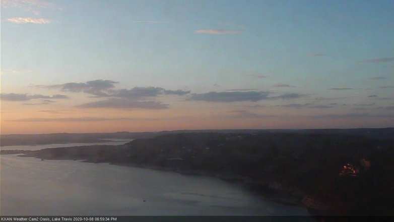 Lake Travis webcam, October 8, 2020 7:00 PM CT