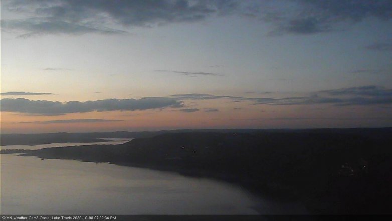 Lake Travis webcam, October 8, 2020 7:25 PM CT