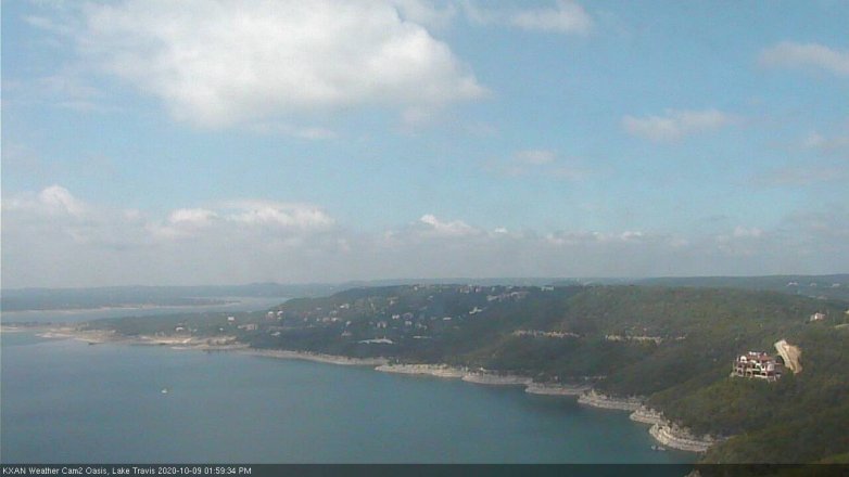 Lake Travis webcam, October 9, 2020 2:00 PM CT