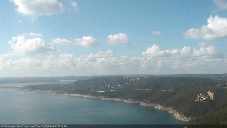 Lake Travis webcam, October 9, 2020 4:00 PM CT