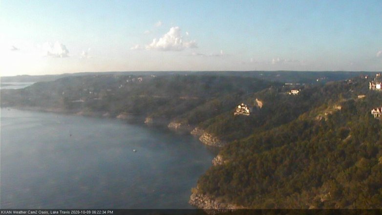 Lake Travis webcam, October 9, 2020 6:25 PM CT