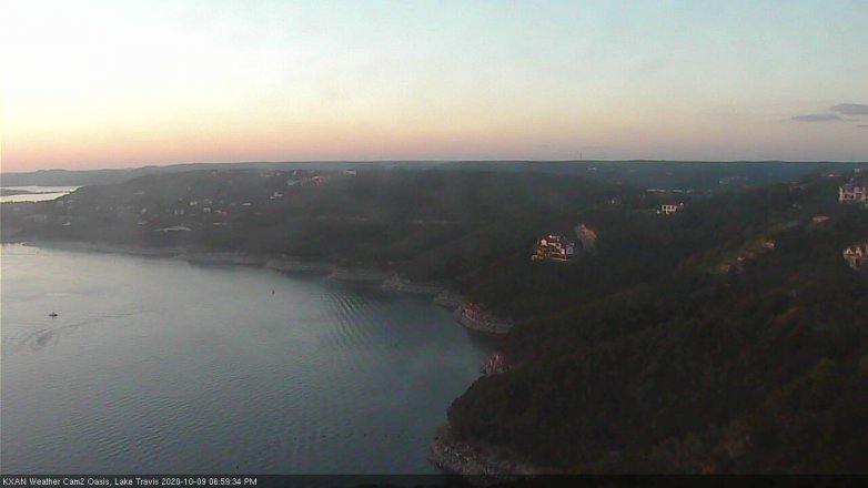 Lake Travis webcam, October 9, 2020 7:00 PM CT
