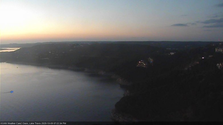 Lake Travis webcam, October 9, 2020 7:25 PM CT