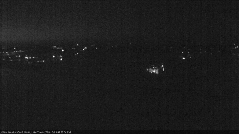 Lake Travis webcam, October 9, 2020 8:00 PM CT