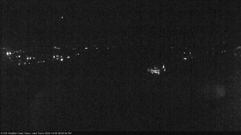 Lake Travis webcam, October 9, 2020 9:00 PM CT