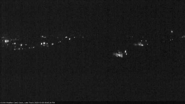 Lake Travis webcam, October 9, 2020 9:45 PM CT