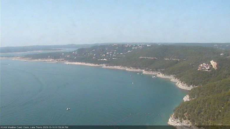 Lake Travis webcam, October 10, 2020 2:00 PM CT