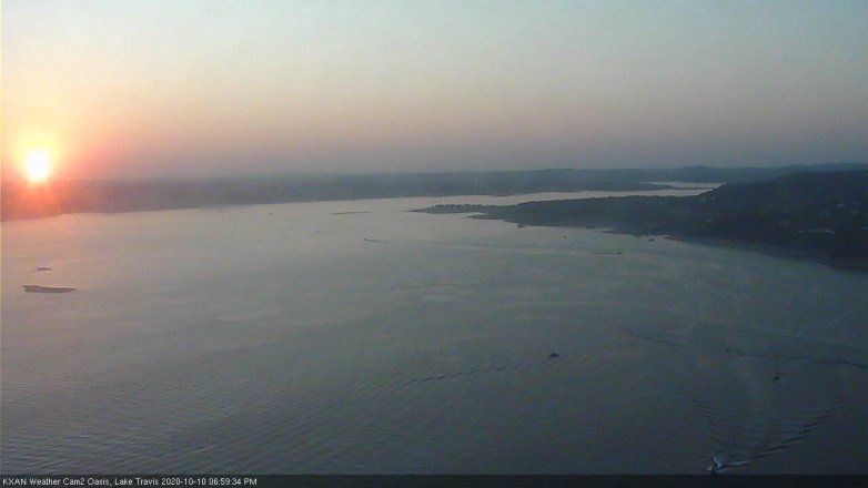 Lake Travis webcam, October 10, 2020 7:00 PM CT