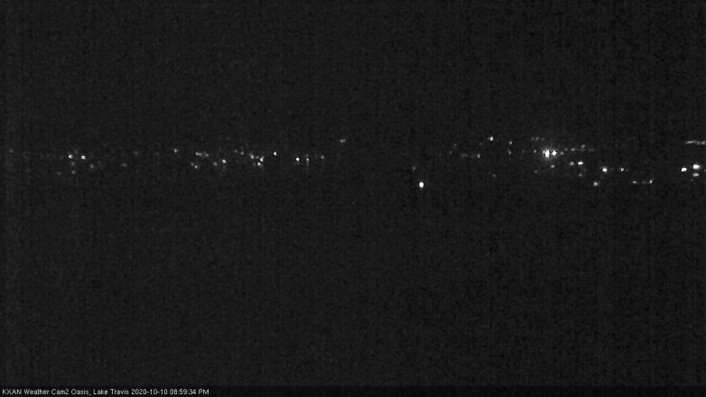 Lake Travis webcam, October 10, 2020 9:00 PM CT