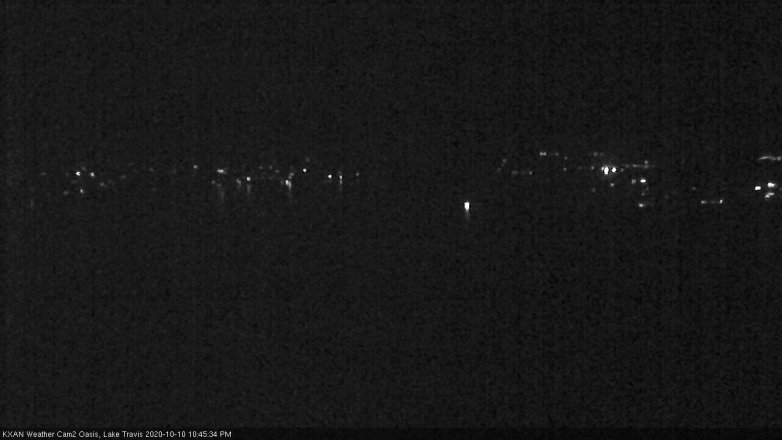 Lake Travis webcam, October 10, 2020 10:45 PM CT