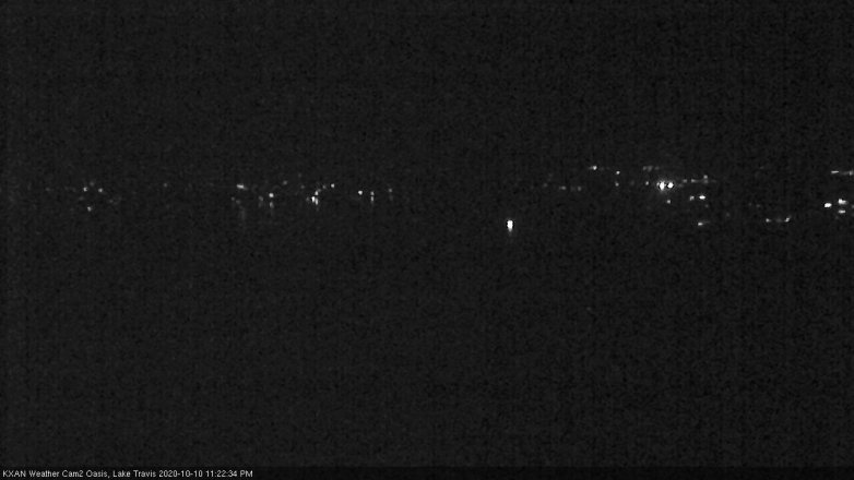 Lake Travis webcam, October 10, 2020 11:25 PM CT