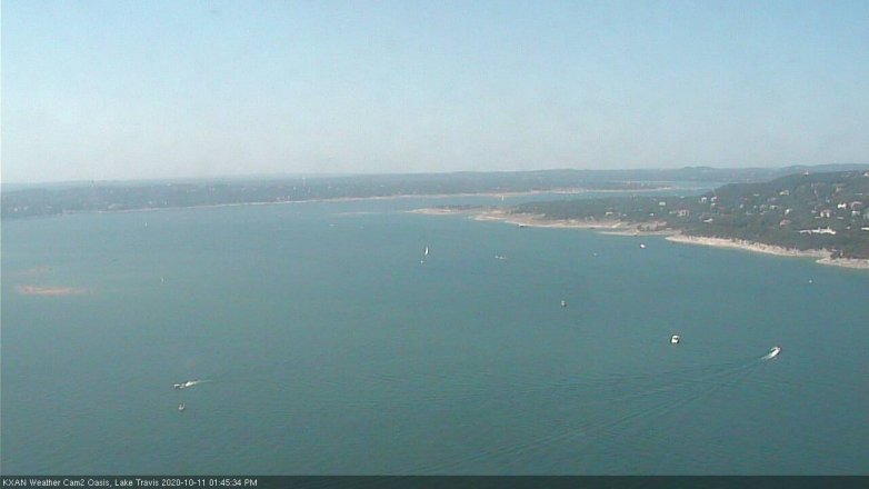 Lake Travis webcam, October 11, 2020 1:45 PM CT