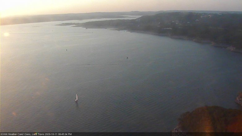 Lake Travis webcam, October 11, 2020 6:45 PM CT
