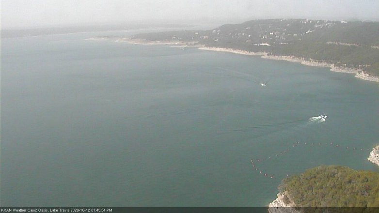 Lake Travis webcam, October 12, 2020 1:45 PM CT