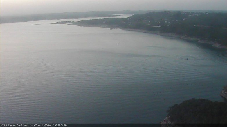 Lake Travis webcam, October 12, 2020 7:00 PM CT