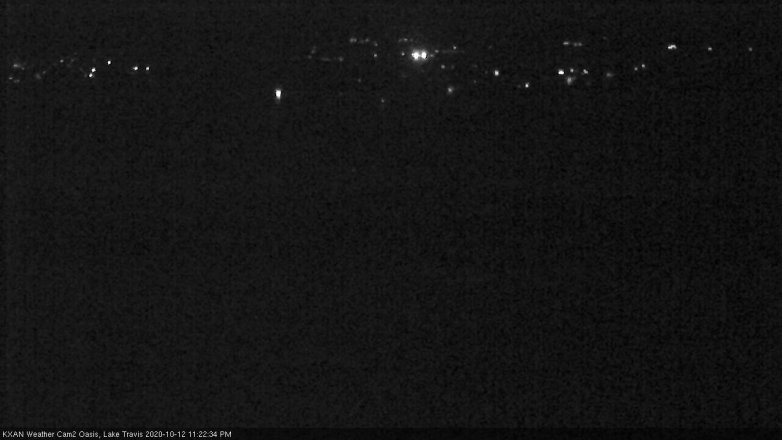 Lake Travis webcam, October 12, 2020 11:25 PM CT