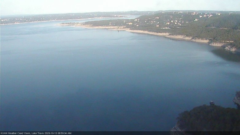 Lake Travis webcam, October 13, 2020 9:00 AM CT