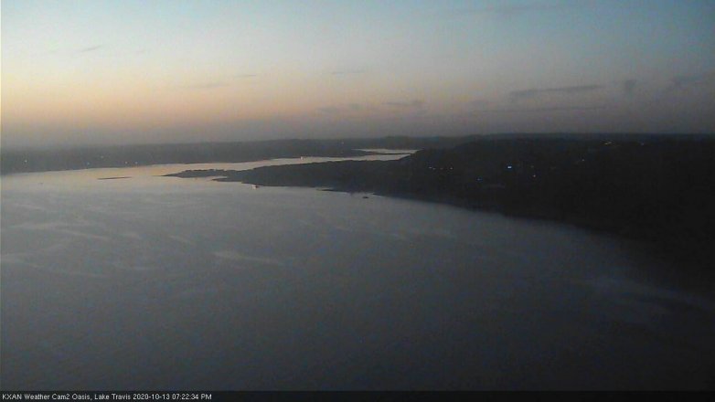 Lake Travis webcam, October 13, 2020 7:25 PM CT