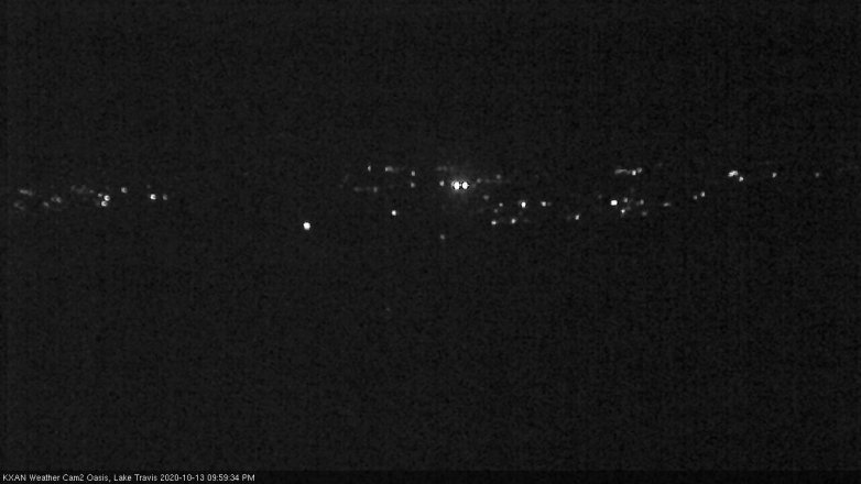 Lake Travis webcam, October 13, 2020 10:00 PM CT