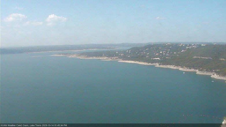 Lake Travis webcam, October 14, 2020 1:45 PM CT