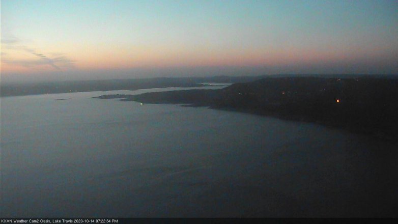 Lake Travis webcam, October 14, 2020 7:25 PM CT