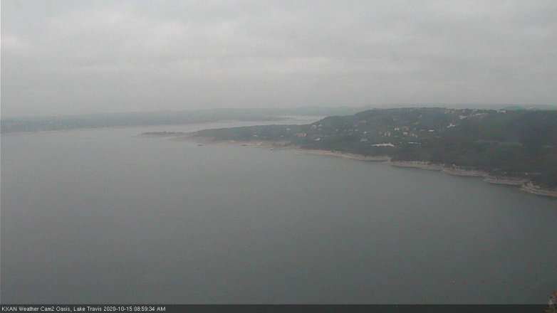 Lake Travis webcam, October 15, 2020 9:00 AM CT