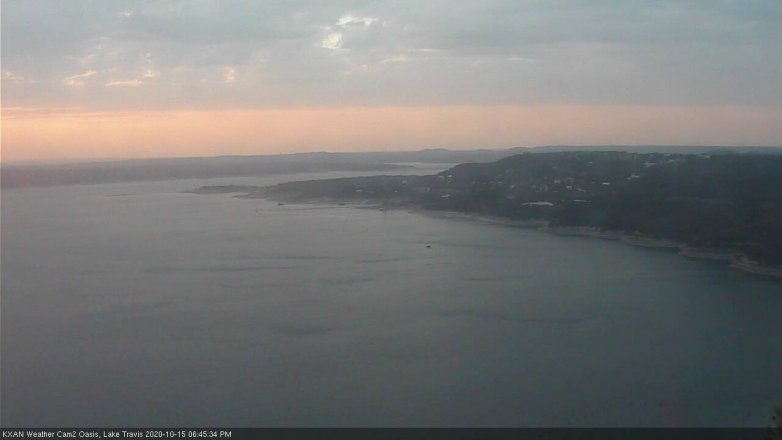 Lake Travis webcam, October 15, 2020 6:45 PM CT