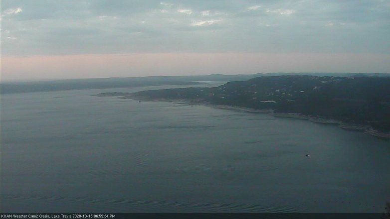 Lake Travis webcam, October 15, 2020 7:00 PM CT