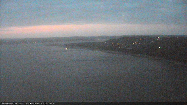 Lake Travis webcam, October 15, 2020 7:25 PM CT