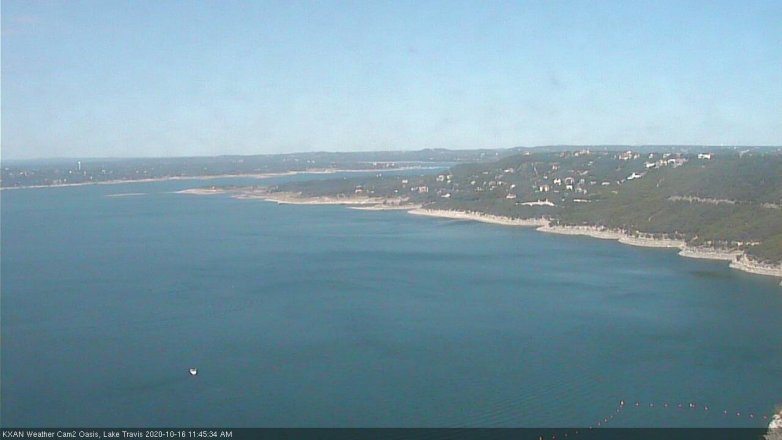 Lake Travis webcam, October 16, 2020 11:45 AM CT