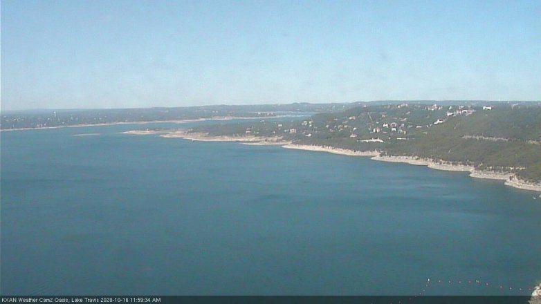 Lake Travis webcam, October 16, 2020 12:00 PM CT