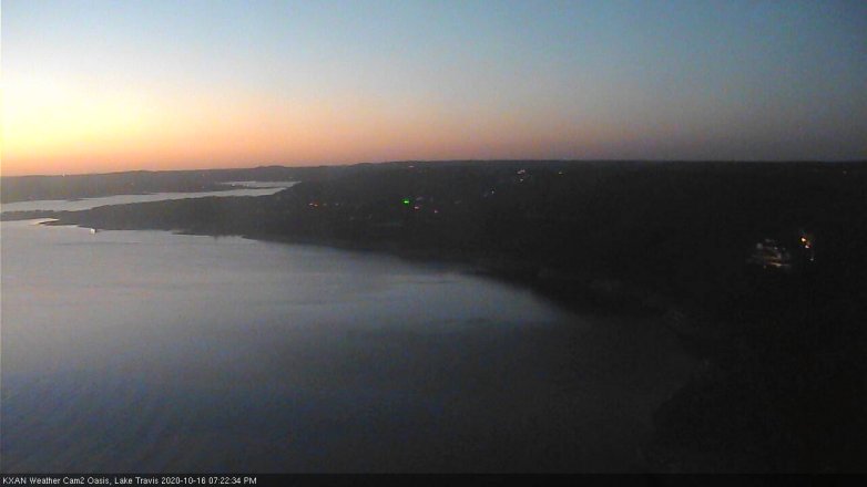 Lake Travis webcam, October 16, 2020 7:25 PM CT
