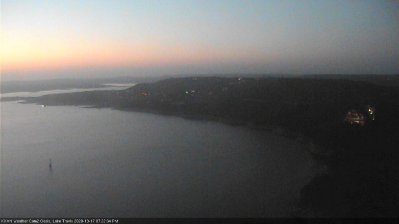 Lake Travis webcam, October 17, 2020 7:25 PM CT