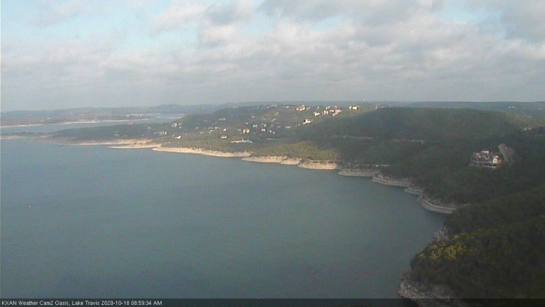 Lake Travis webcam, October 18, 2020 9:00 AM CT