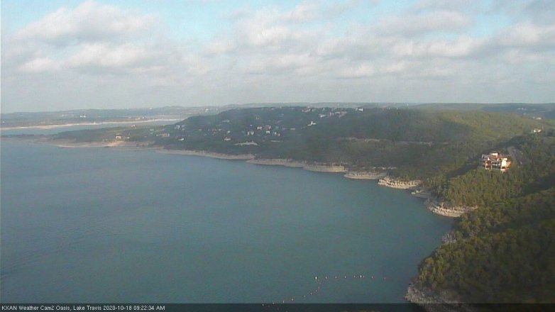 Lake Travis webcam, October 18, 2020 9:25 AM CT