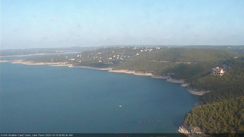 Lake Travis webcam, October 18, 2020 9:45 AM CT