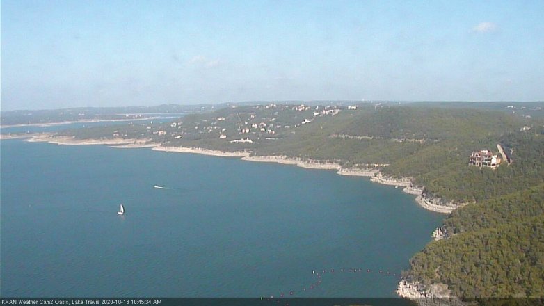 Lake Travis webcam, October 18, 2020 10:45 AM CT