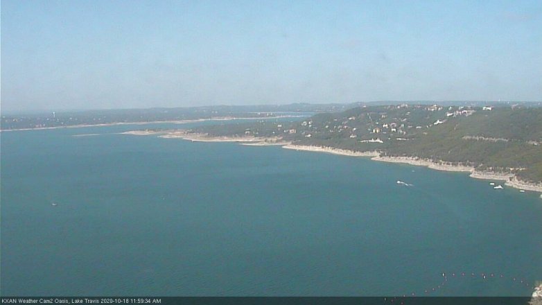 Lake Travis webcam, October 18, 2020 12:00 PM CT